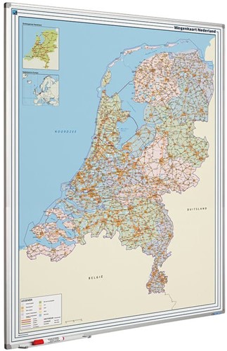 Landkaart Smit Visual whiteboard 'Nederland wegenkaart' 120x90cm