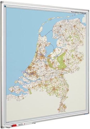 Landkaart Smit Visual whiteboard 'Nederland postcode' 130x110cm