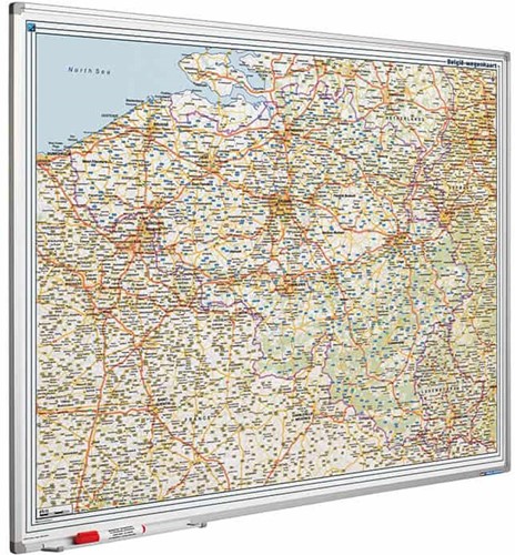 Landkaart Smit Visual whiteboard 'BeLux wegen' 110x130cm
