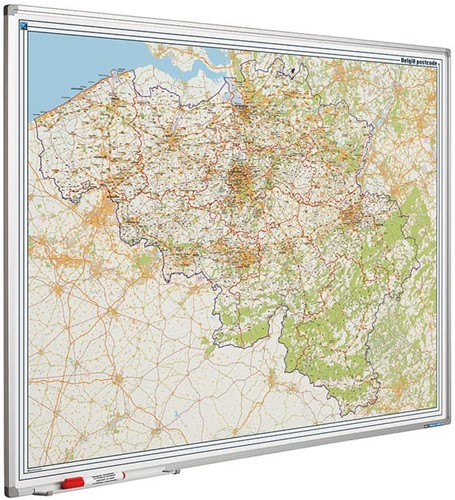 Landkaart Smit Visual whiteboard 'België postcode' 100x130cm