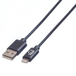 Kabel Lightning naar USB 2.0 kabel voor iPhone, iPod, iPad, zwart, 1,8 m 