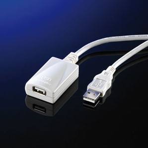 Kabel USB 2.0 A-A verleng 5 meter + versterker zwart