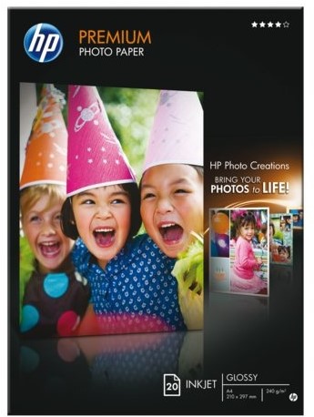 Inktjetpapier HP A4 240g premium glossy pk/20