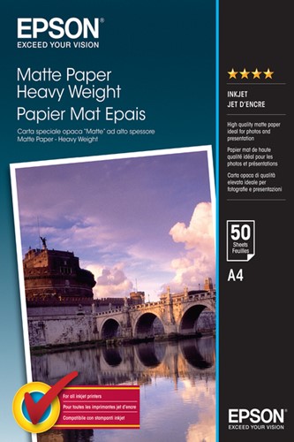 Inktjetpapier Epson A4 167g mat pk/50