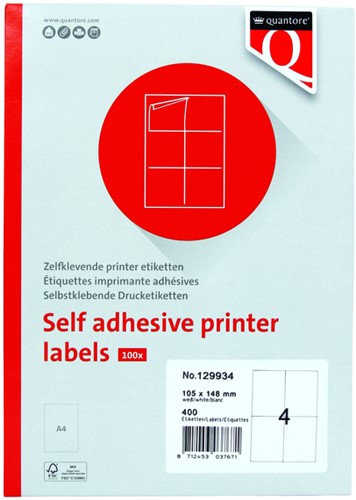 Etiket A4 105x148mm Quantore ds/400-2