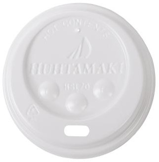 Bekerdeksel Ø70mm met drinkgat wit ds/1000
