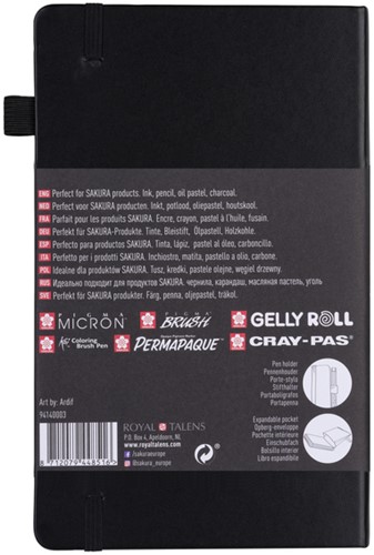 Schetsboek Sakura 80 witte vellen 140gr 130x210mm zwart-2