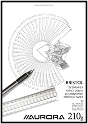 Tekenblok Aurora A4 20v 210gr Bristol papier
