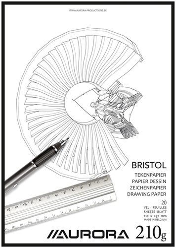 Tekenblok Aurora A4 20v 210gr Bristol papier