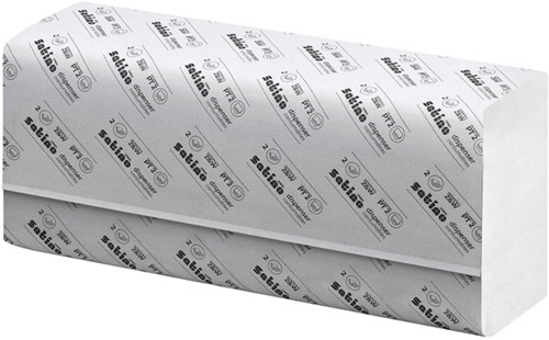 Handdoek Satino PT2 HiLine z-vouw 2-laags 206x240mm 25x150 vel wit 276620-2