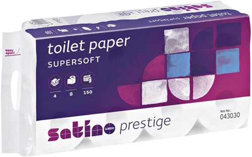 Toiletpapier Satino Prestige 4-laags 150vel wit 8rollen
