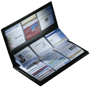 Visitekaartmap Sigel VZ175 288kaarten lederlook mat zwart