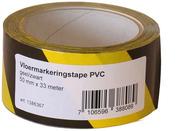 Vloermarkingstape Budget zwart/geel 50mmx33m