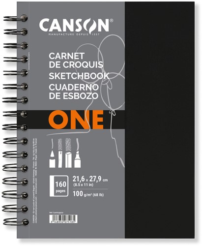 Tekenboek Canson One 21.6xx27.9cm 80v 100gr spiraal
