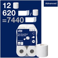 Toiletpapier Tork T9 472193 Advanced 2laags 620vel 12rollen wit-2