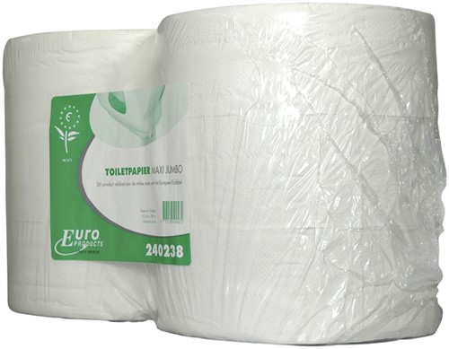 Toiletpapier Euro maxi jumbo 2-laags recyc 380m 6rol