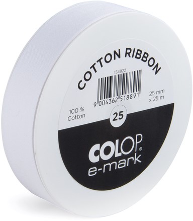 Tekststempel Colop E-Mark katoenen lint 25mm x 25m