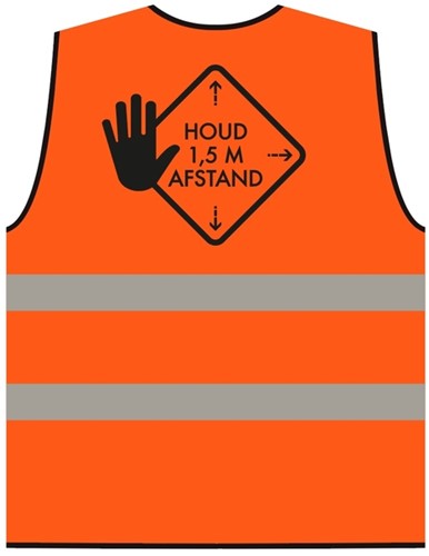 Veiligheidshesje afstand houden XL oranje