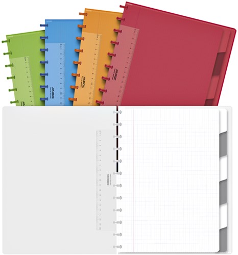 Schrift Adoc Colorlines A4 ruit 4x8mm 144blz 90gr PP assorti
