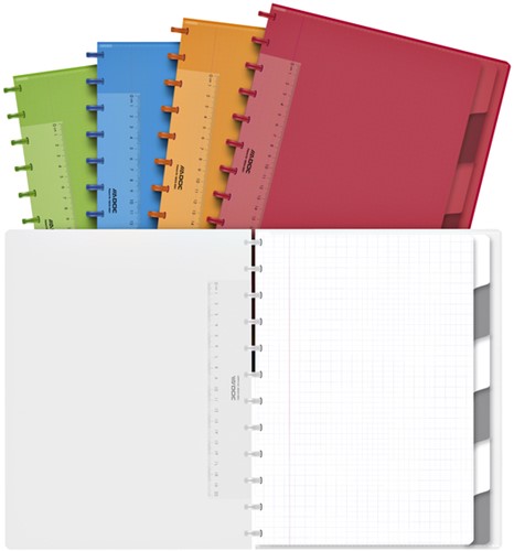 Schrift Adoc Colorlines A4 ruit 5x5mm 144blz 90gr PP assorti