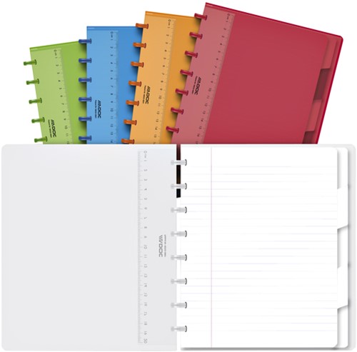Schrift Adoc Colorlines A5 lijn 144blz 90gr PP assorti