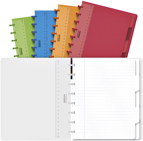 Schrift Adoc Colorlines A5 ruit 4x8mm 90gr PP ass