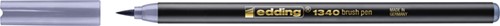 Brushpen edding 1340 zilver grijs