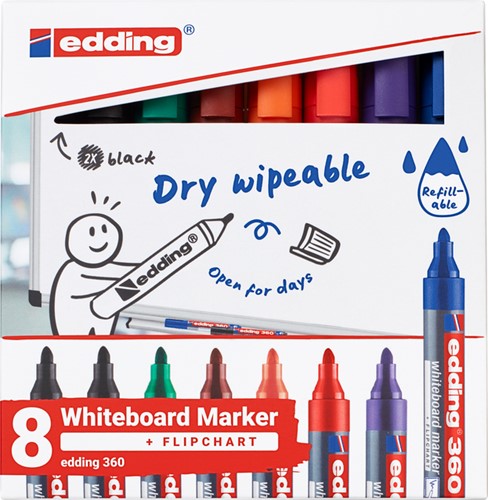 Viltstift Edding 360 whiteboard assorti pk/8