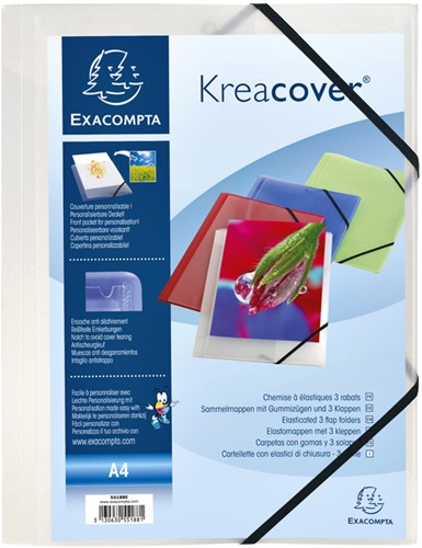 Elastomap Exacompta Kreacover 3-kleps A4 PP assorti-3