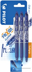 Rollerpen Pilot Frixion clicker 0.35mm pk/3 blauw