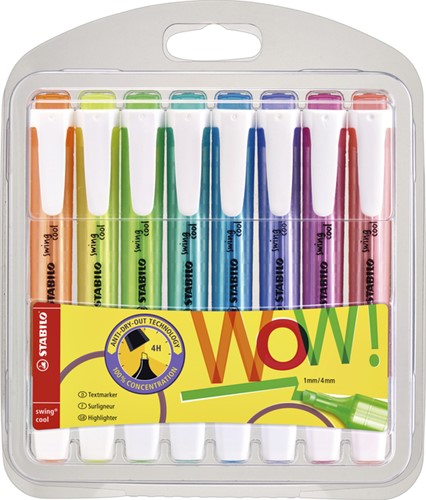 Markeerstift STABILO Swing Cool etui à 8 kleuren