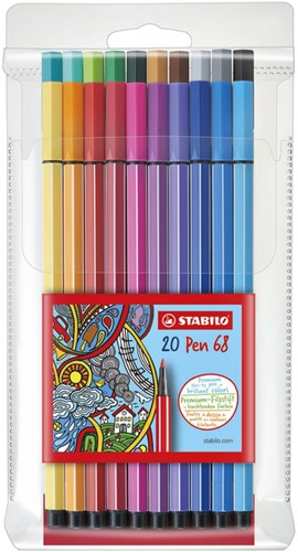 Viltstift STABILO Pen 68/20 assorti pk/20