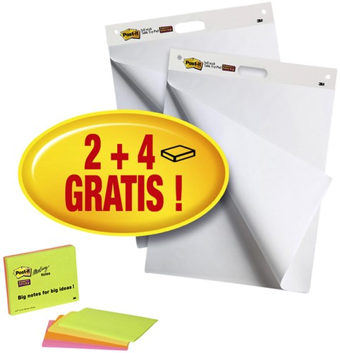 Post-it meeting chart 559 635x762mm 2 blokken + 4 blokken Meeting notes gratis