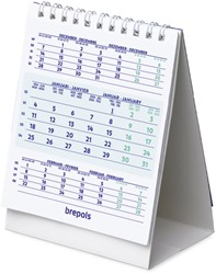 3-Maandsbureaukalender 2027 Brepols 10.5x13cm