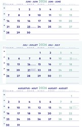 3-Maandkalender 2026 Brepols 30x43cm