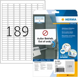 Etiket A4  25,4x 10mm Herma 10001 afneembaar ds/4725