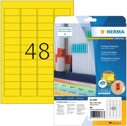 Etiket A4  45,7x 21,2mm Herma 4366 verwijderbaar ds/960  geel