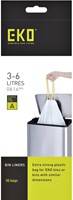 Afvalzak EKO met  trekband 3-6 liter  type A wit rol/30-2