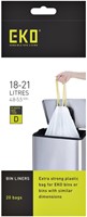 Afvalzak EKO met  trekband 18-21 liter  type D wit rol/20-2