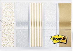 Indextabs 3M Post-it 684 12mmx43mm metallic motief goud zilver