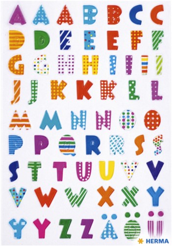 Etiket Herma kleurrijke letters stone