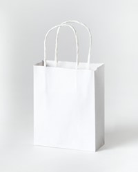 Papieren zakjes met handvat 110g/m² 120x150x55mm kraft wit set à 20 stuks
