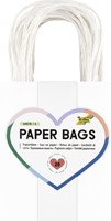 Papieren zakjes met handvat 110g/m² 120x150x55mm kraft wit set à 20 stuks