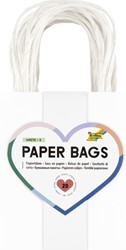 Papieren zakjes met handvat 110g/m² 120x150x55mm kraft wit set à 20 stuks