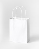 Papieren zakjes met handvat 110g/m² 120x150x55mm kraft wit set à 20 stuks-2