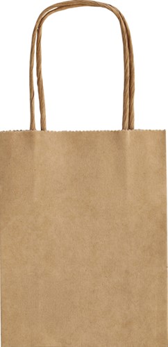 Papieren zakjes met handvat 125g/m² 120x150x55mm kraft naturel set à 20 stuks