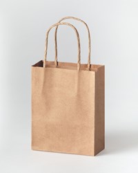 Papieren zakjes met handvat 125g/m² 120x150x55mm kraft naturel set à 20 stuks