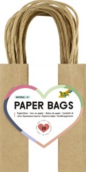 Papieren zakjes met handvat 125g/m² 120x150x55mm kraft naturel set à 20 stuks