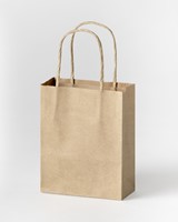 Papieren zakjes met handvat 125g/m² 120x150x55mm kraft naturel set à 20 stuks-2