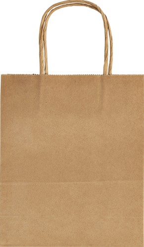Papieren zakjes met handvat 125g/m² 18x21x8cm kraft naturel set à 20 stuks